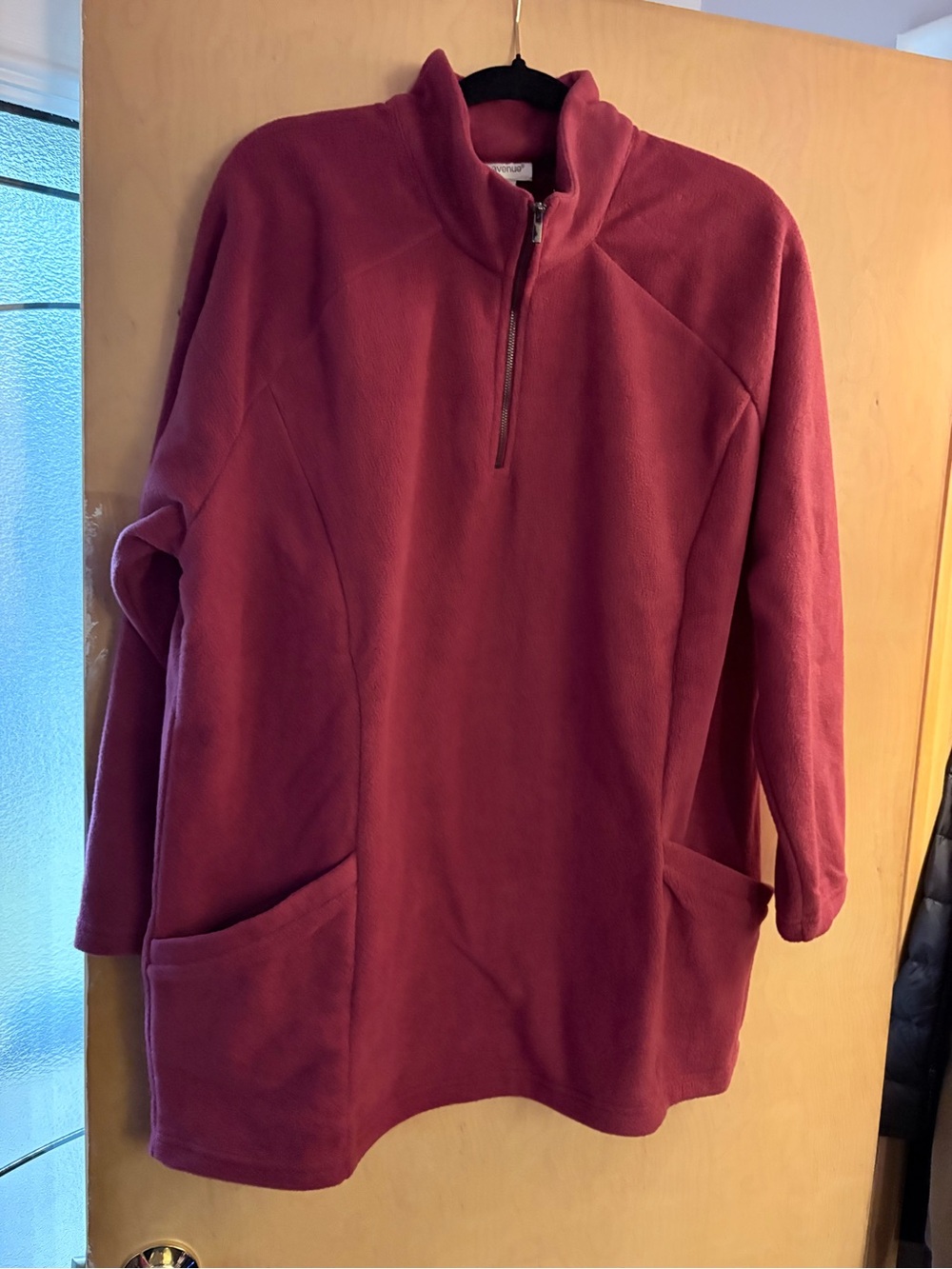 Avenue Raspberry Half-Zip Fleece Pullover